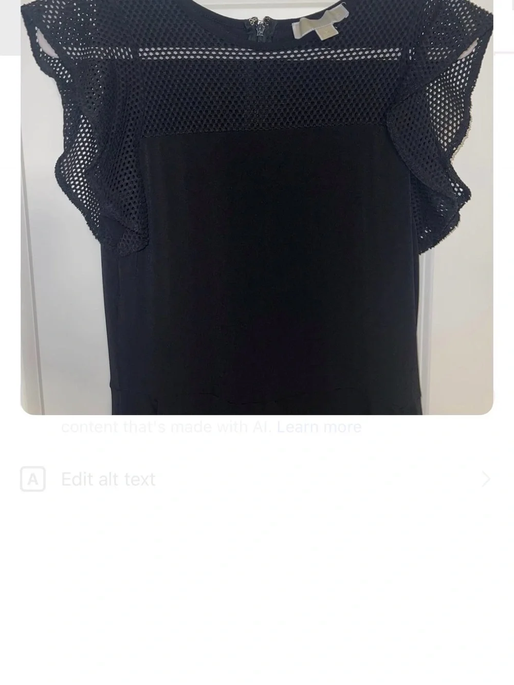Michael Kors Black Mesh-Yoke Wide Leg Jumpsuit
